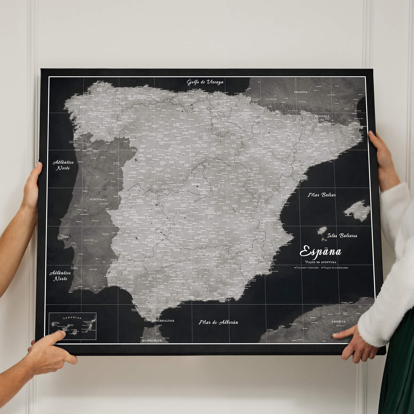 Push Pin Spain Map Graphite Black - Image 4